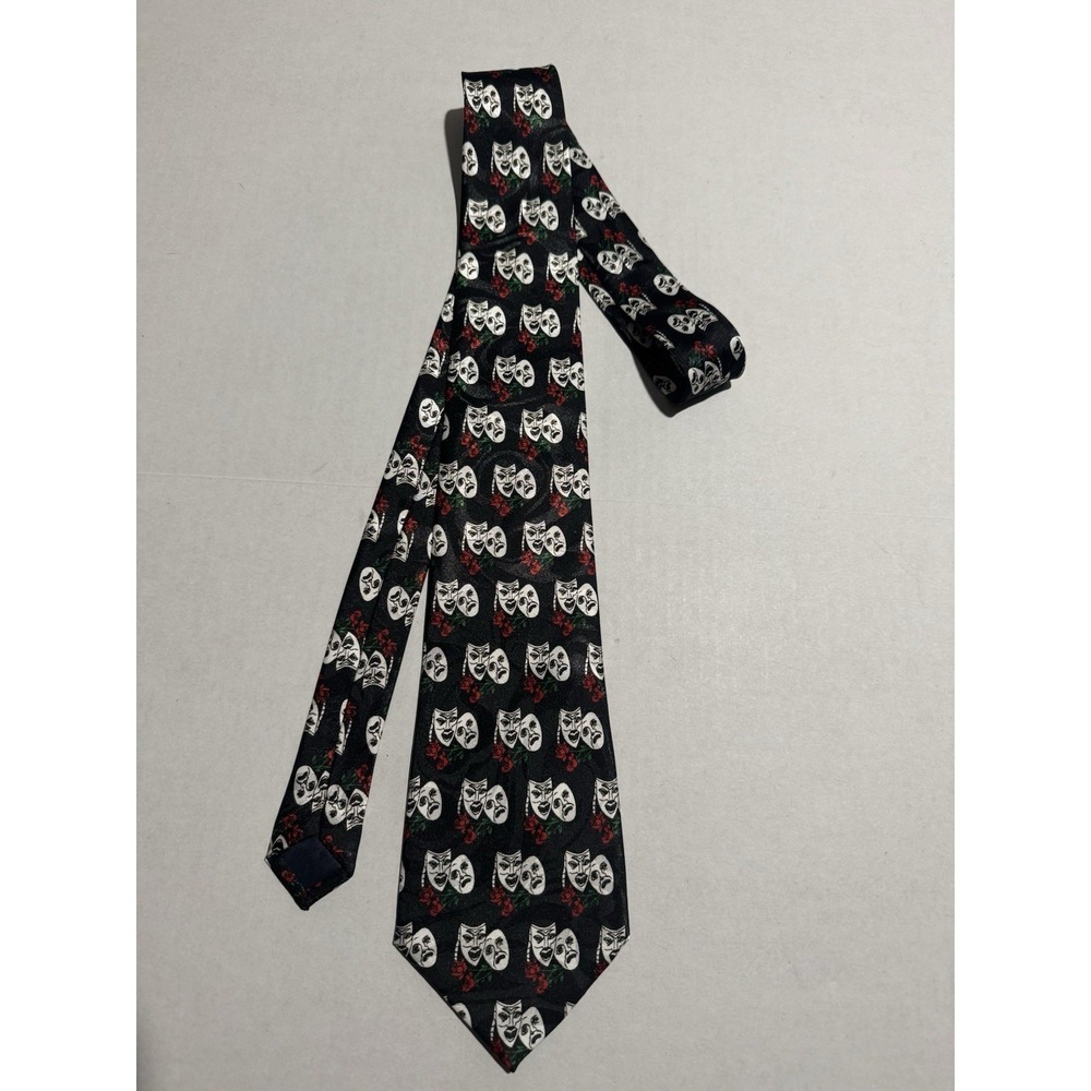 Steven Harris Handmade Men's Polyester Necktie, Drama Face & Roses #806‎